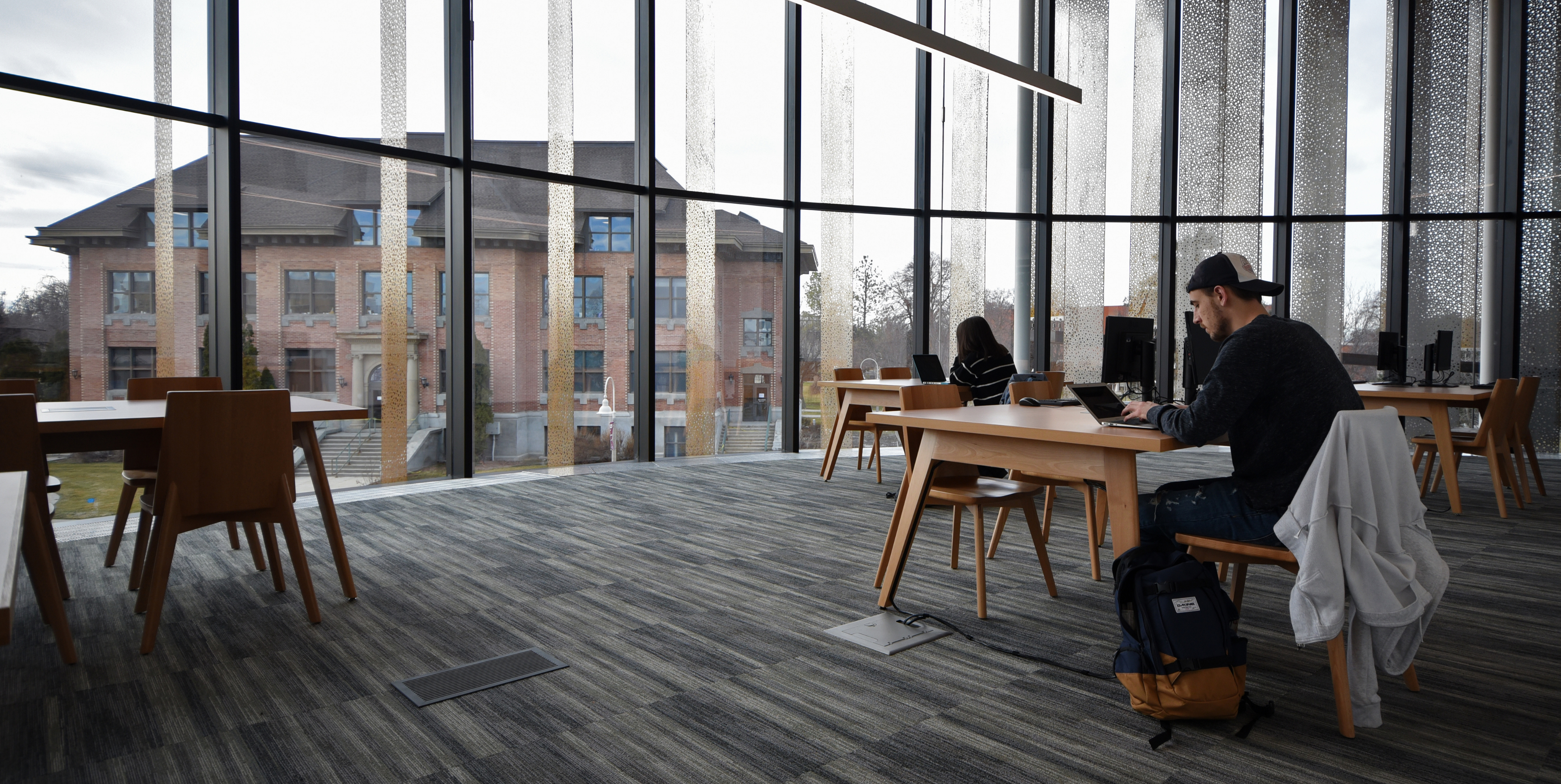 Student at the library.