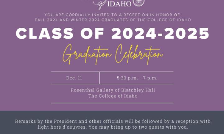 Class of 2024-25 Graduation Celebration Dec.11 5:30-7pm Blatchley Hall