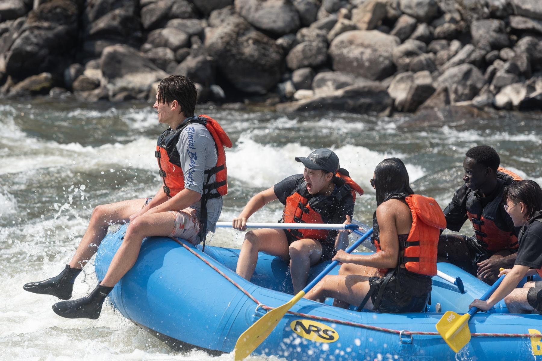 students rafting in northern idaho