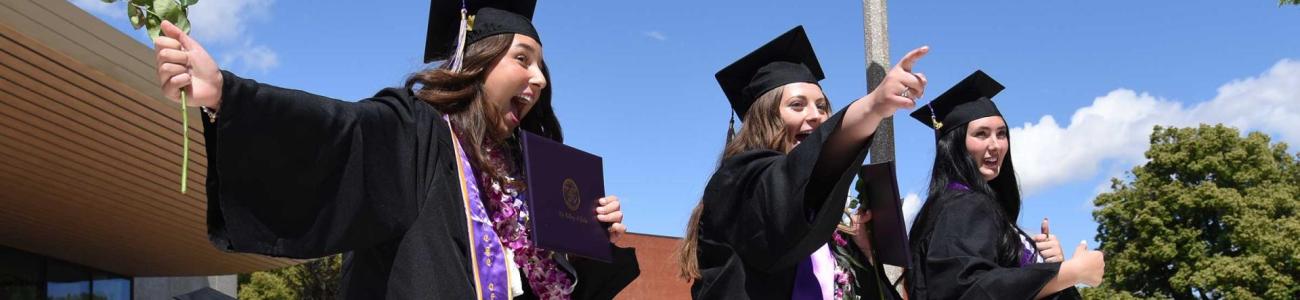 Students celebrating at commencement