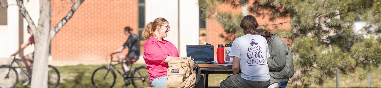 students studying at table