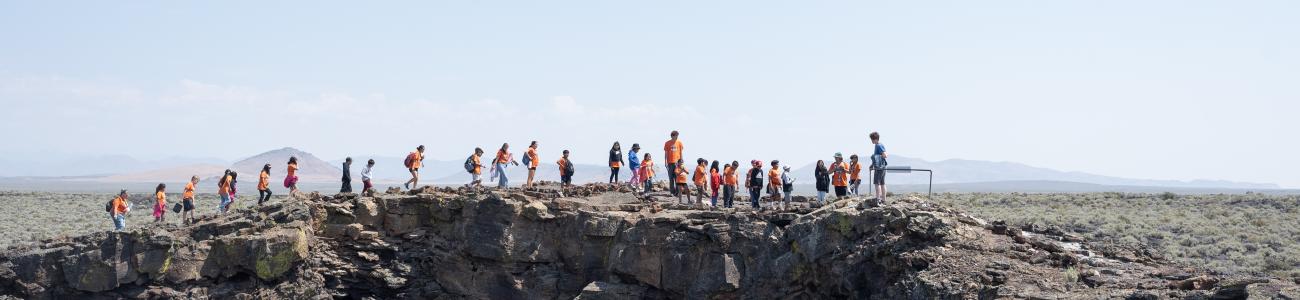 ymca summer bridge kids at idaho ice caves