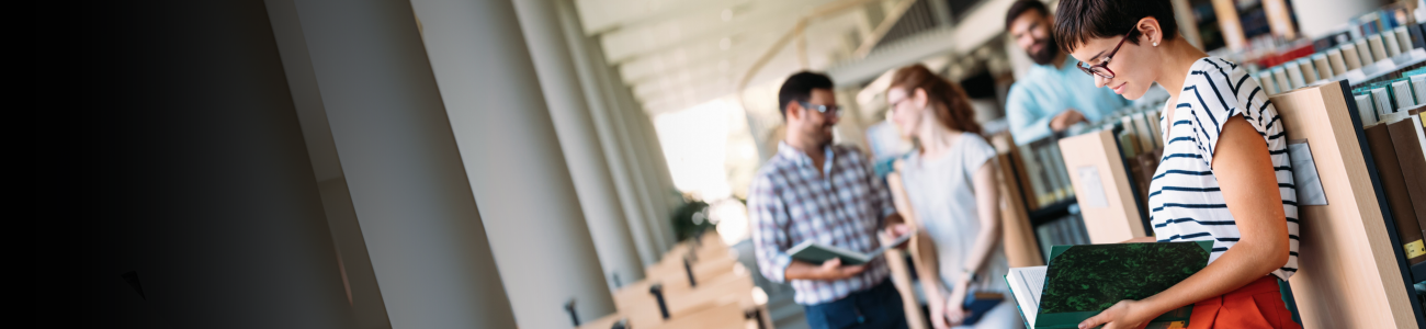 Student in library